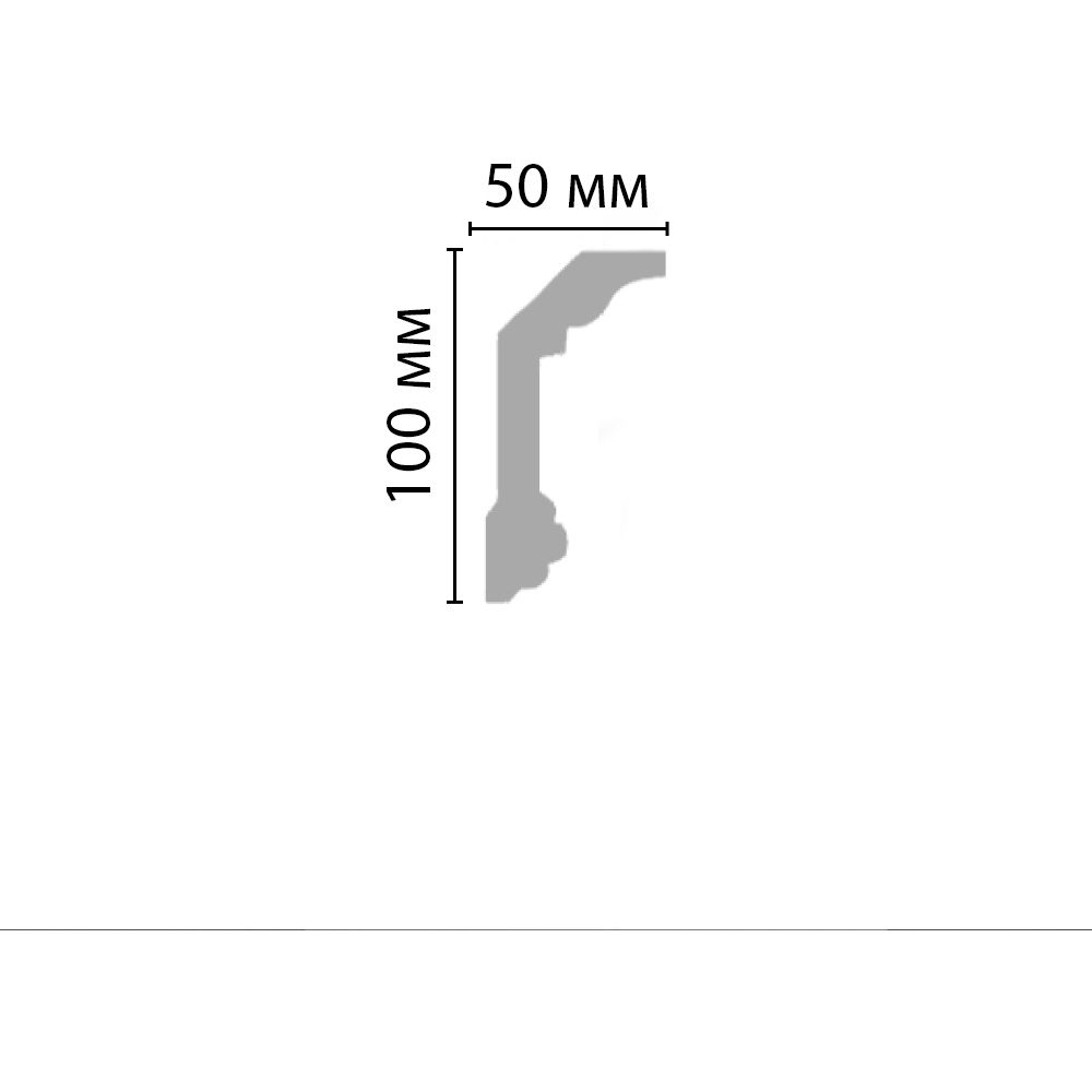 Плинтус потолочный гладкий Decomaster (Декомастер) 100х50х2400 мм 96321