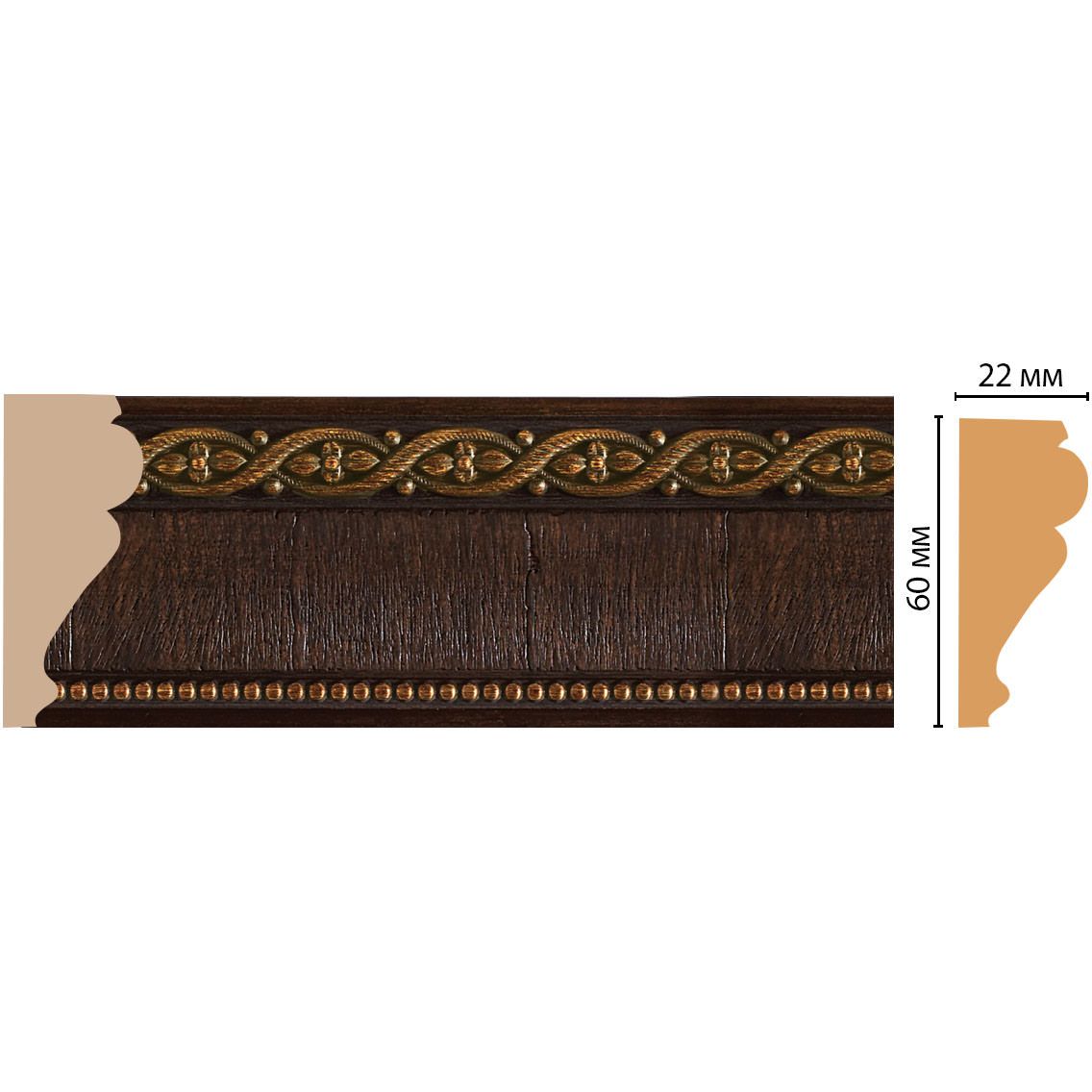 Молдинг Decomaster (Декомастер) 60х22х2400 мм 161-1 ДМ