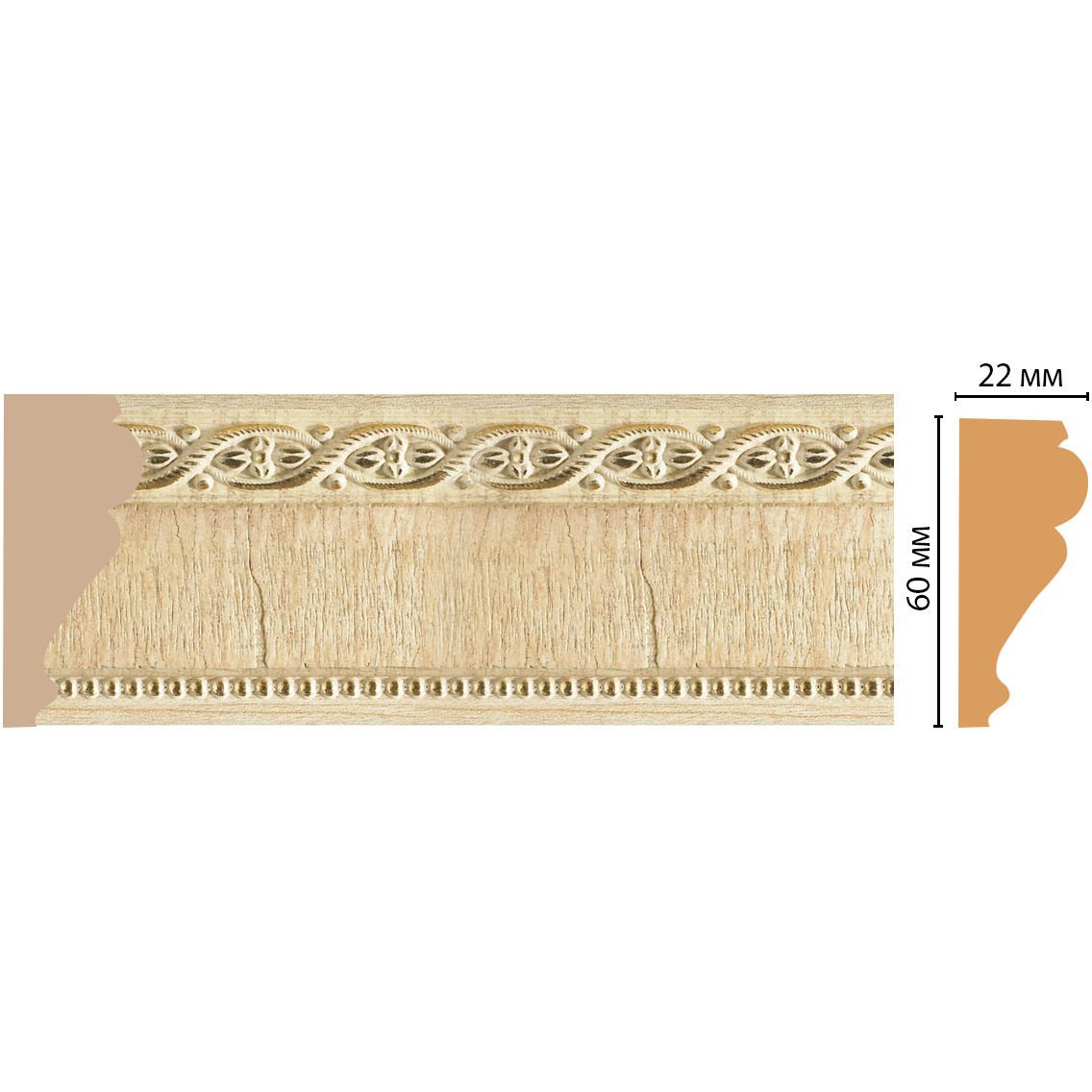 Молдинг Decomaster (Декомастер) 60х22х2400 мм 161-5 ДМ