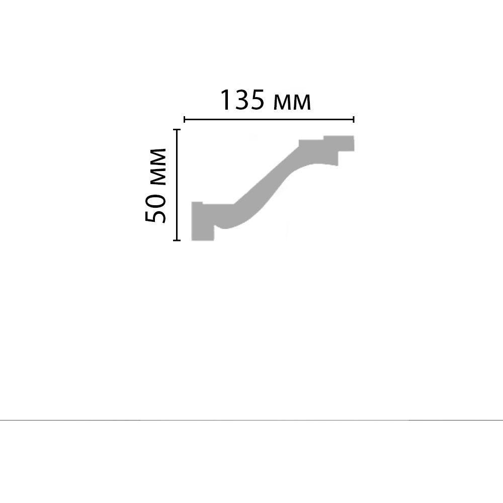 Плинтус потолочный гладкий Decomaster (Декомастер) 50х135х2400 мм 96331