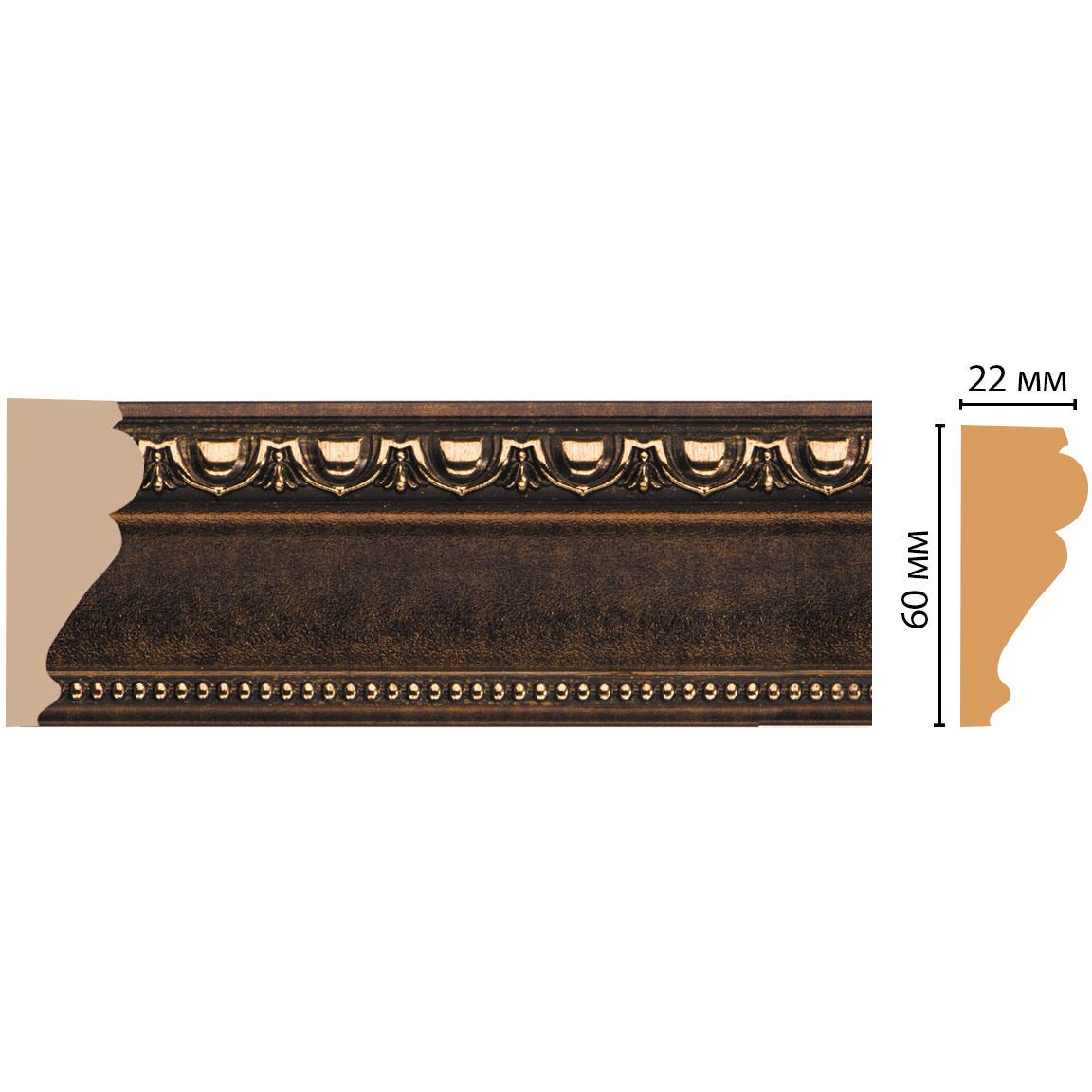 Молдинг Decomaster (Декомастер) 60х22х2400 мм 161-56 ДМ