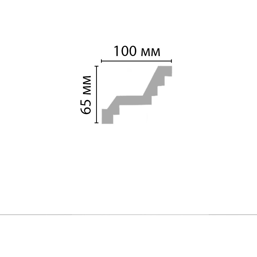 Плинтус потолочный гладкий Decomaster (Декомастер) 60х100х2400 мм 96400