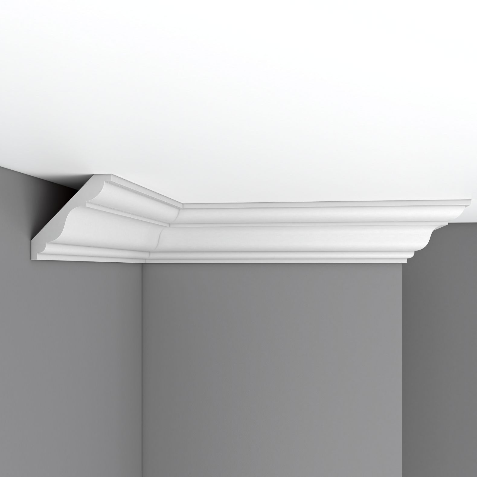 Плинтус потолочный гладкий Decomaster (Декомастер) 85х85х2400 мм 96406