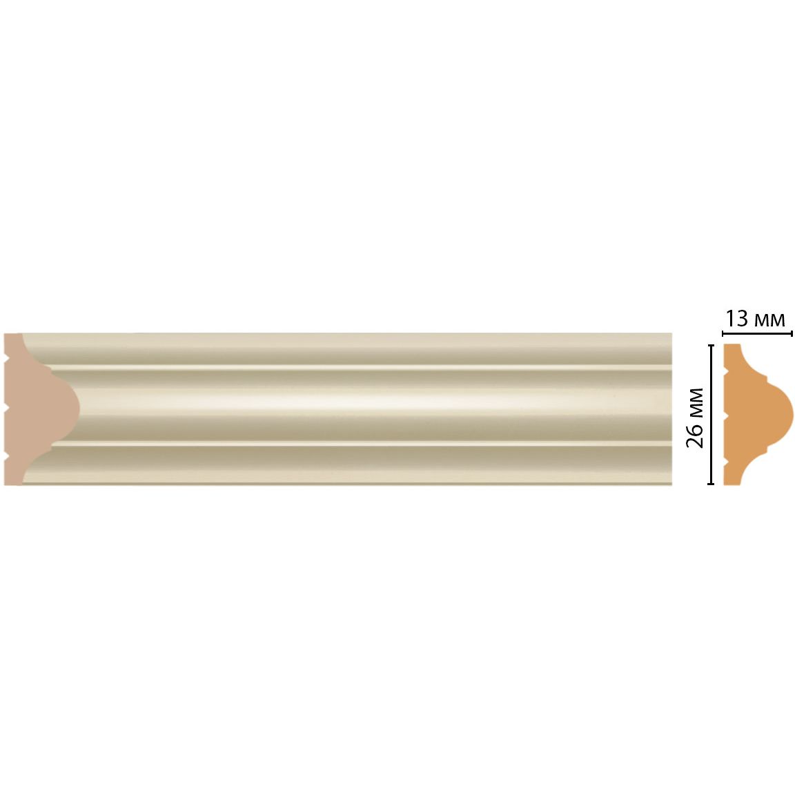 Молдинг Decomaster (Декомастер) 26х13х2400 мм D001-61