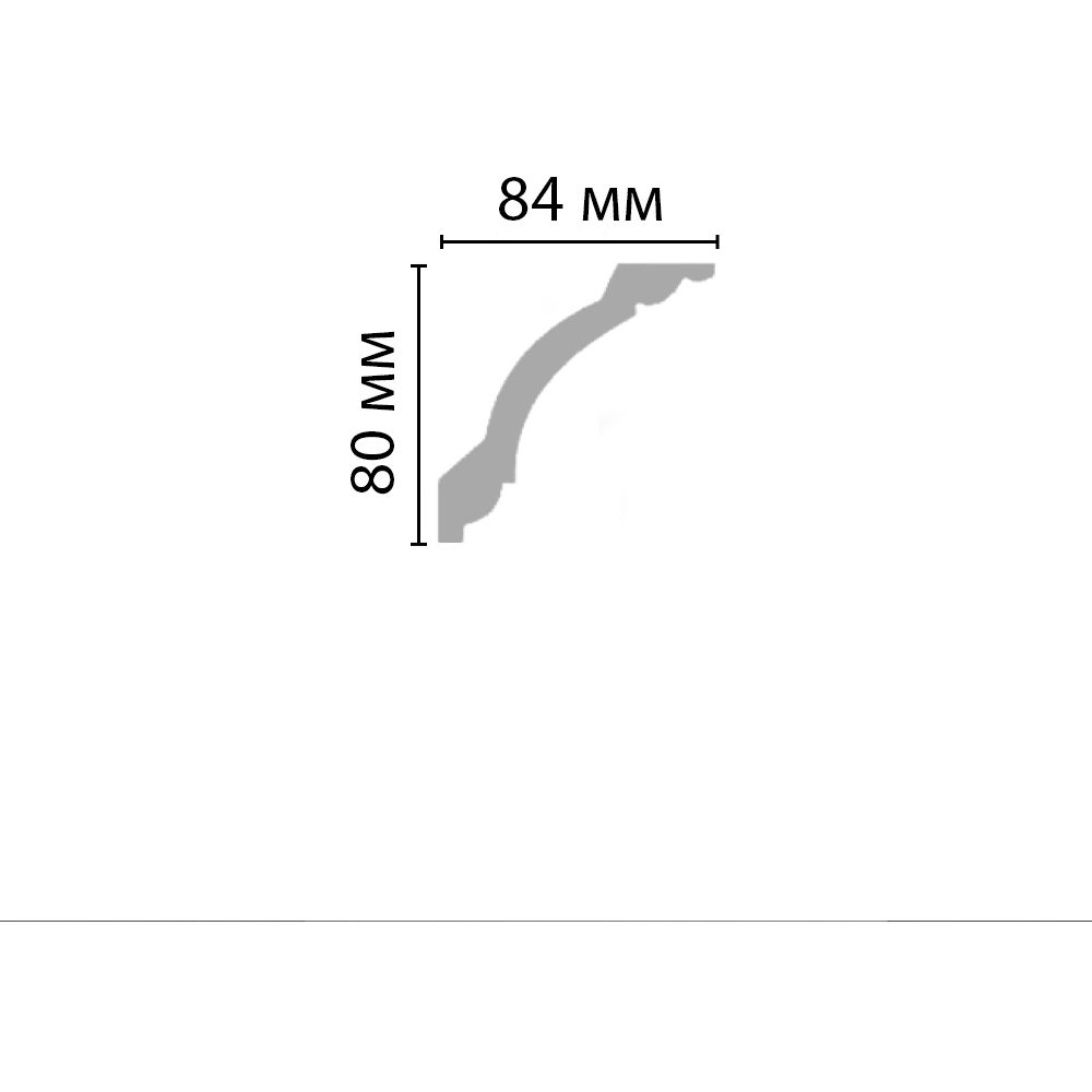 Плинтус потолочный гладкий Decomaster (Декомастер) 84х80х2400 мм 96620