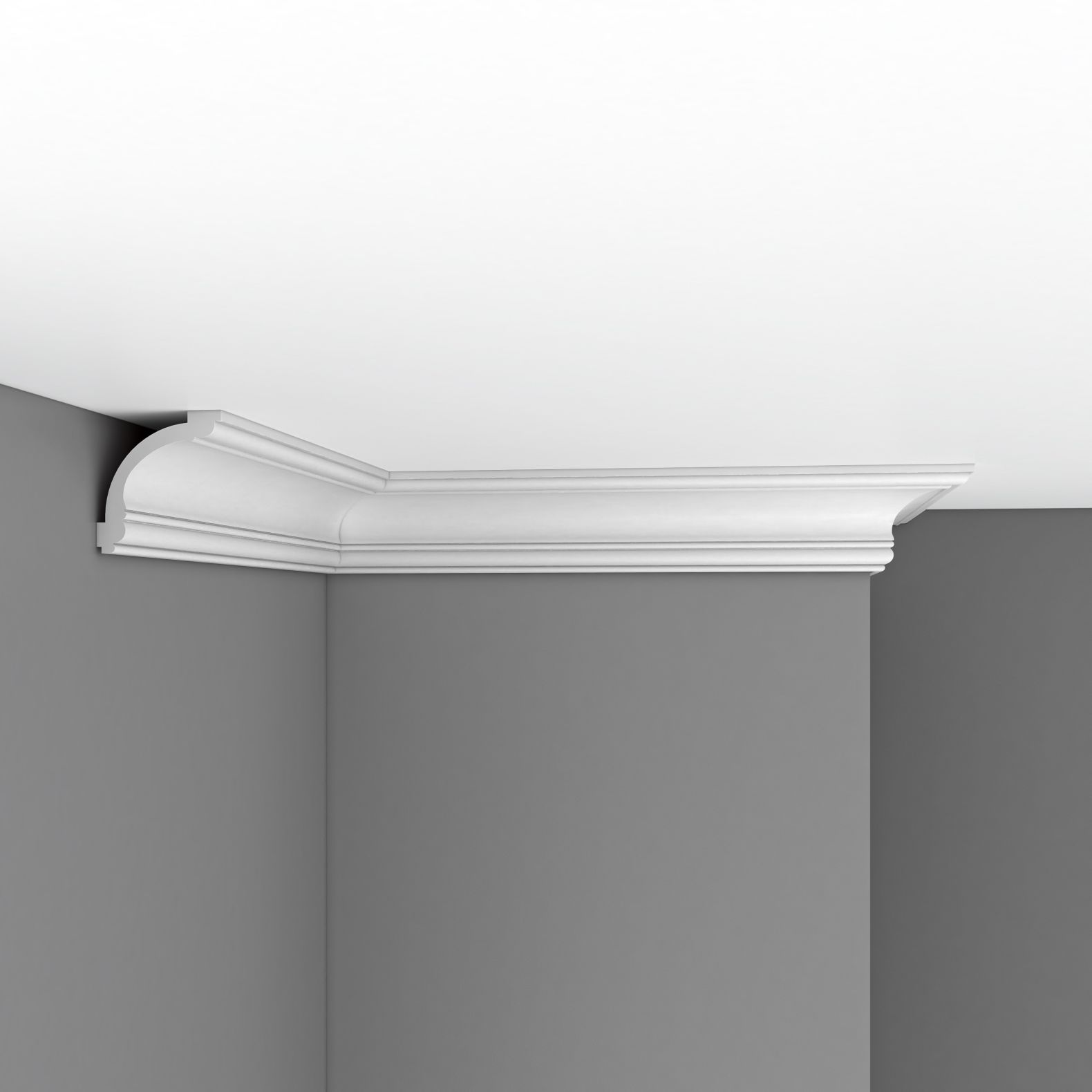 Плинтус потолочный гладкий Decomaster (Декомастер) 103х97х2400 мм 96633