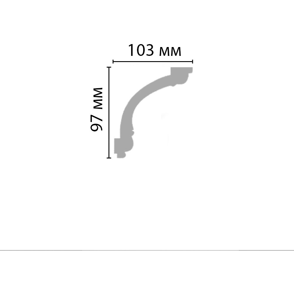 Плинтус потолочный гладкий Decomaster (Декомастер) 103х97х2400 мм 96633
