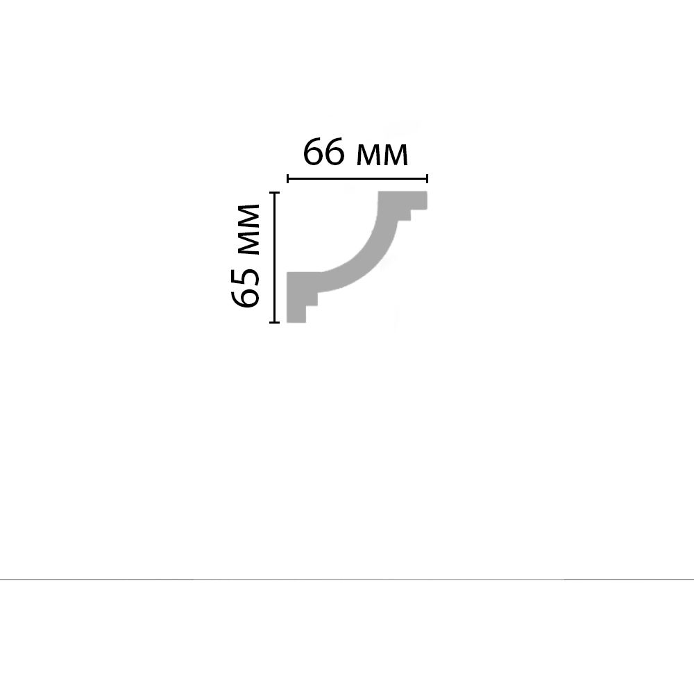 Плинтус потолочный гладкий Decomaster (Декомастер) 65х66х2400 мм 96673
