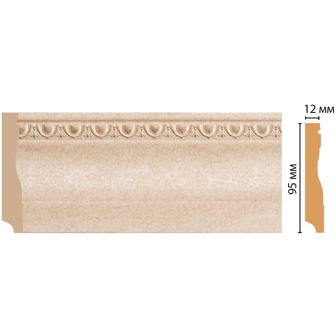 Плинтус напольный Decomaster (Декомастер) 95х12х2400 мм 153-18D ДМ