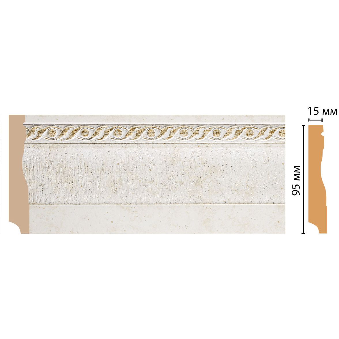 Плинтус напольный Decomaster (Декомастер) 95х12х2400 мм 153-40 ДМ