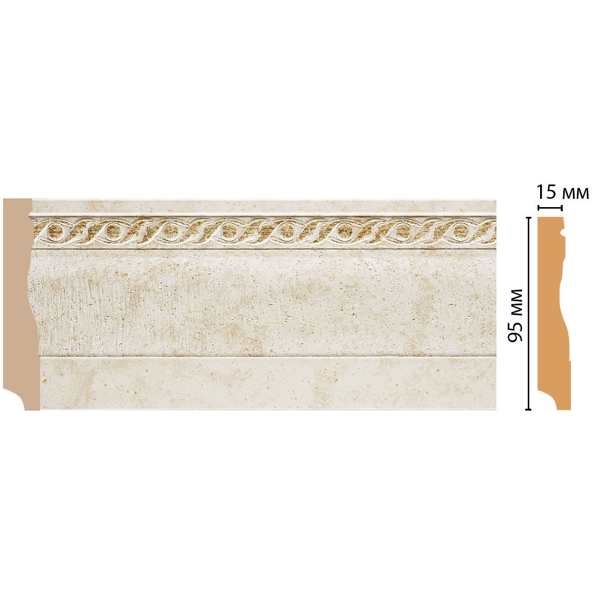 Плинтус напольный Decomaster (Декомастер) 95х12х2400 мм 153-41 ДМ