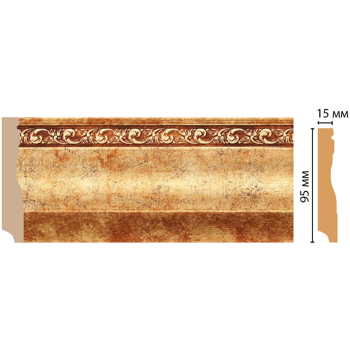 Плинтус напольный Decomaster (Декомастер) 95х12х2400 мм 153-552 ДМ
