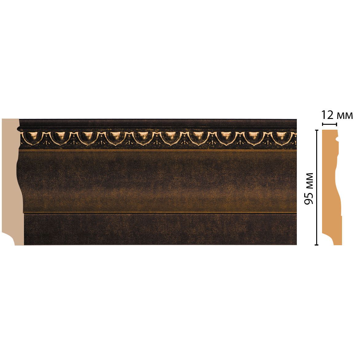 Плинтус напольный Decomaster (Декомастер) 95х12х2400 мм 153-56 ДМ