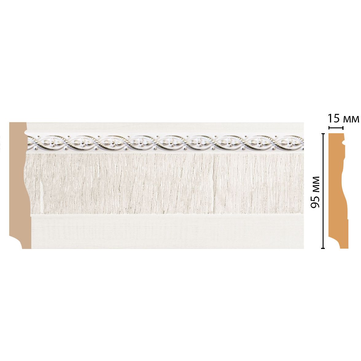 Плинтус напольный Decomaster (Декомастер) 95х12х2400 мм 153-7D ДМ