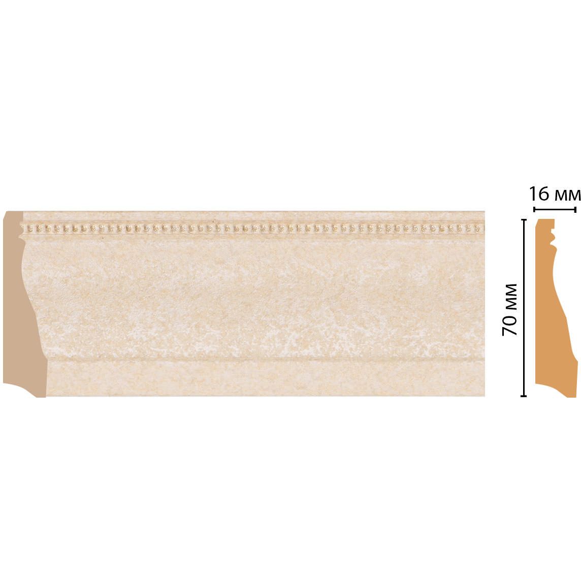 Плинтус напольный Decomaster (Декомастер) 70х16х2400 мм 193-18D ДМ