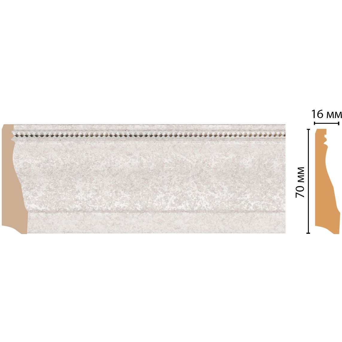 Плинтус напольный Decomaster (Декомастер) 70х16х2400 мм 193-19D ДМ