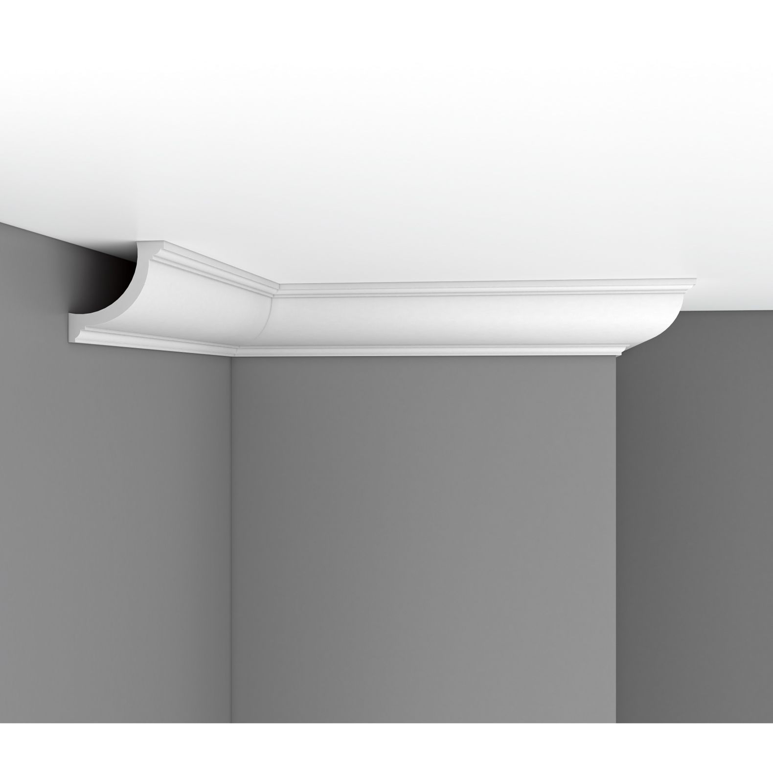 Плинтус потолочный гладкий Decomaster (Декомастер) 105х105х2400 мм 96689