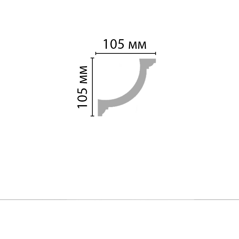 Плинтус потолочный гладкий Decomaster (Декомастер) 105х105х2400 мм 96689