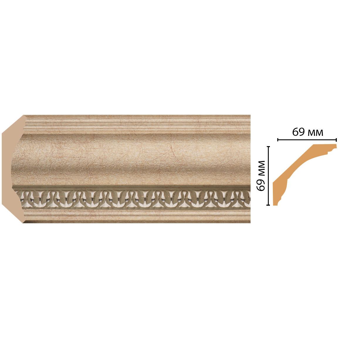 Плинтус потолочный Decomaster (Декомастер) 69х69х2400 мм 100C-59ДМ
