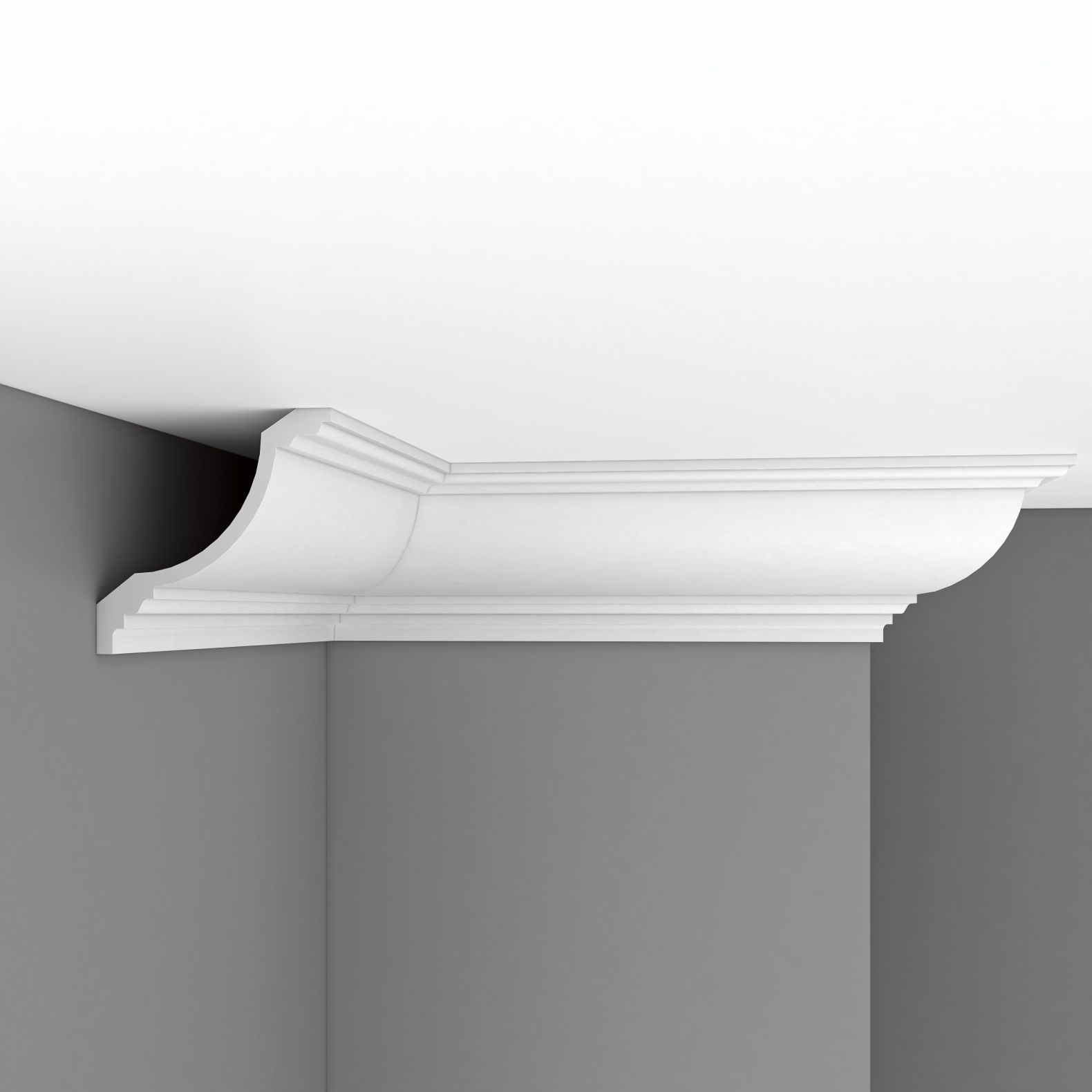 Плинтус потолочный гладкий Decomaster (Декомастер) 180х180х2400 мм 96695