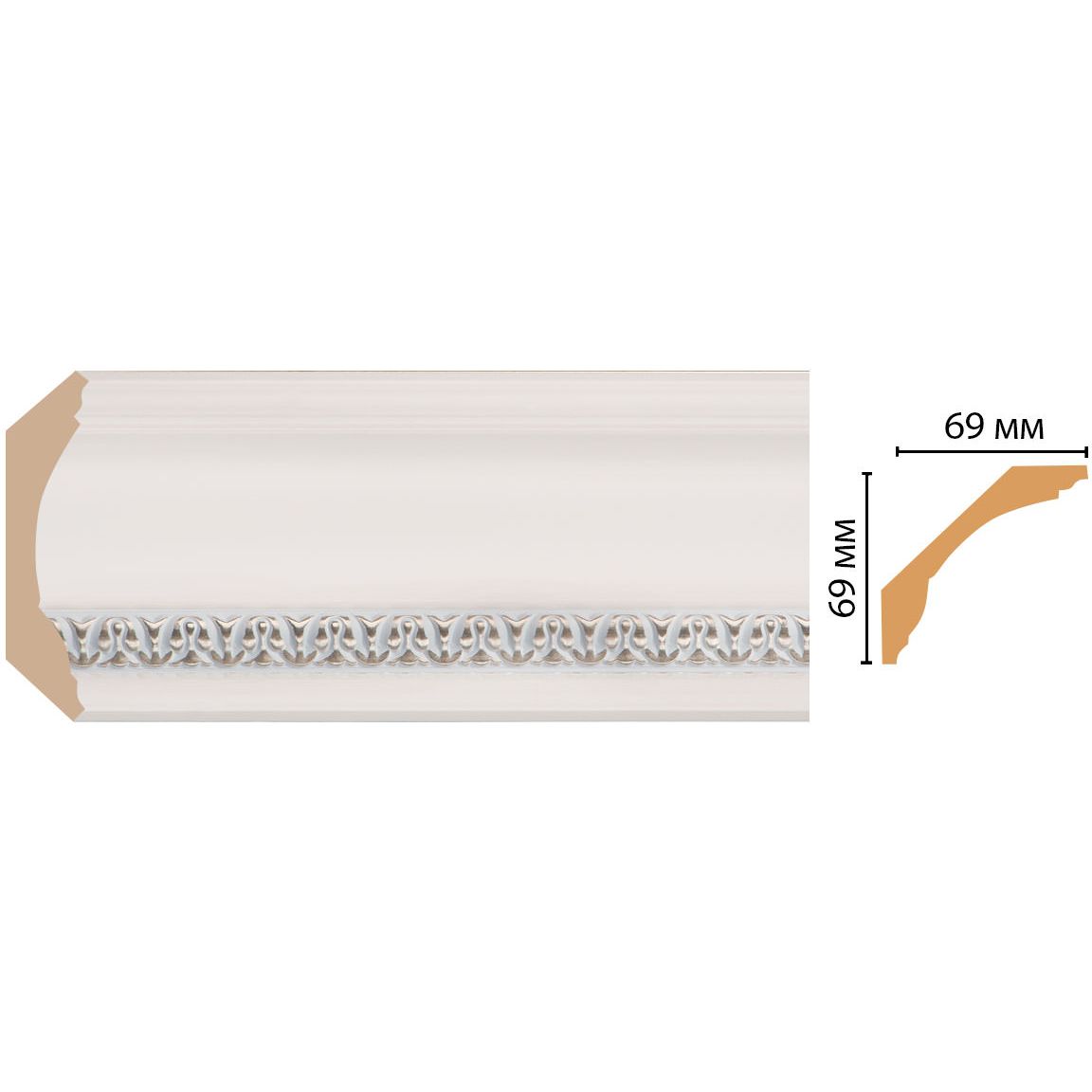 Плинтус потолочный Decomaster (Декомастер) 69х69х2400 мм 100C-60ДМ
