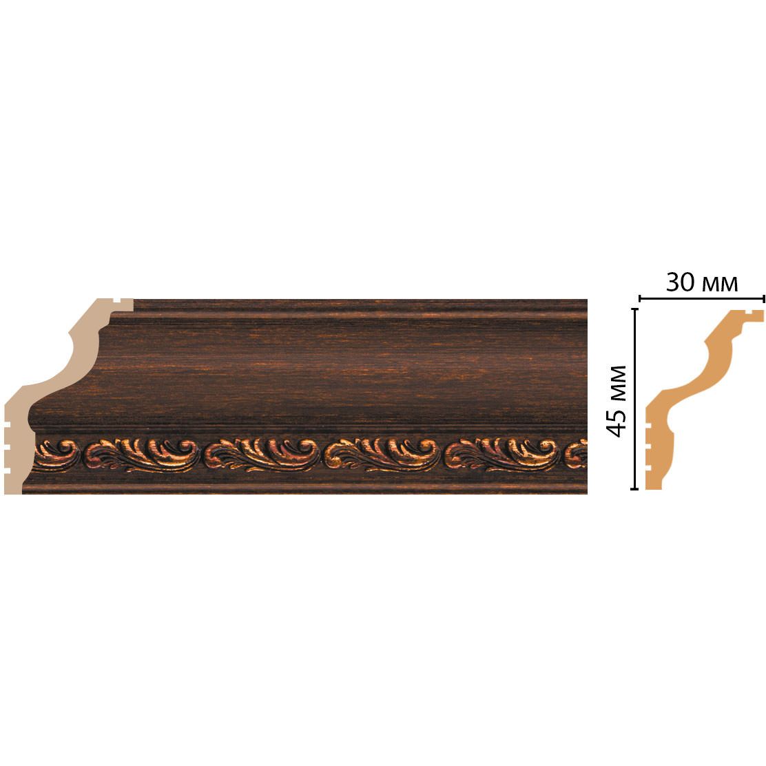 Плинтус потолочный Decomaster (Декомастер) 45х30х2400 мм 148B-966 ДМ