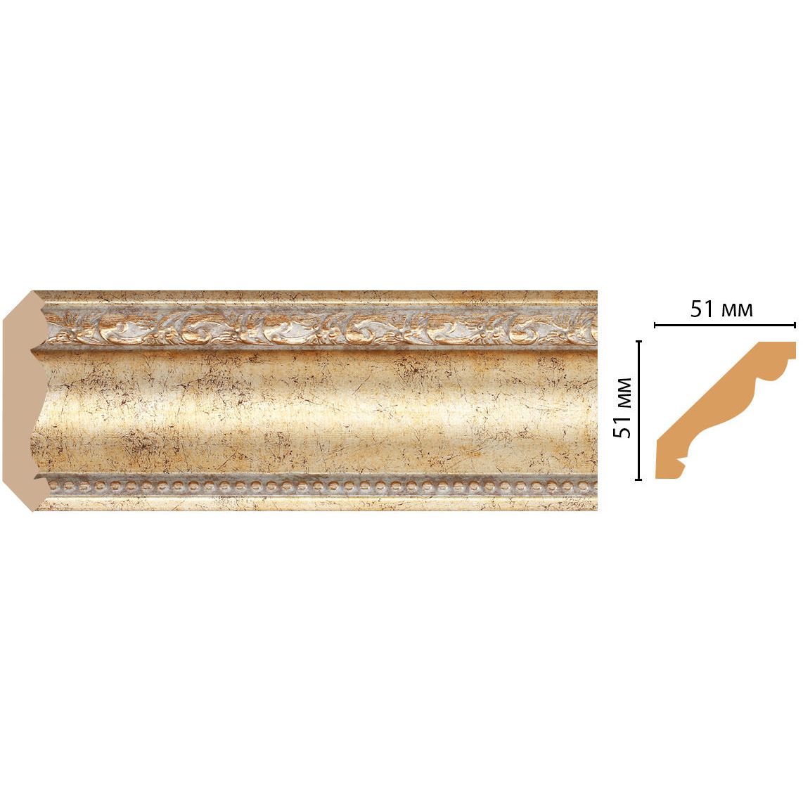 Плинтус потолочный Decomaster (Декомастер) 50х50х2400 мм 155-553 ДМ