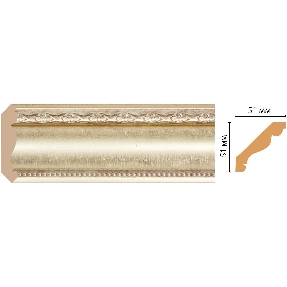 Плинтус потолочный Decomaster (Декомастер) 50х50х2400 мм 155-937 ДМ