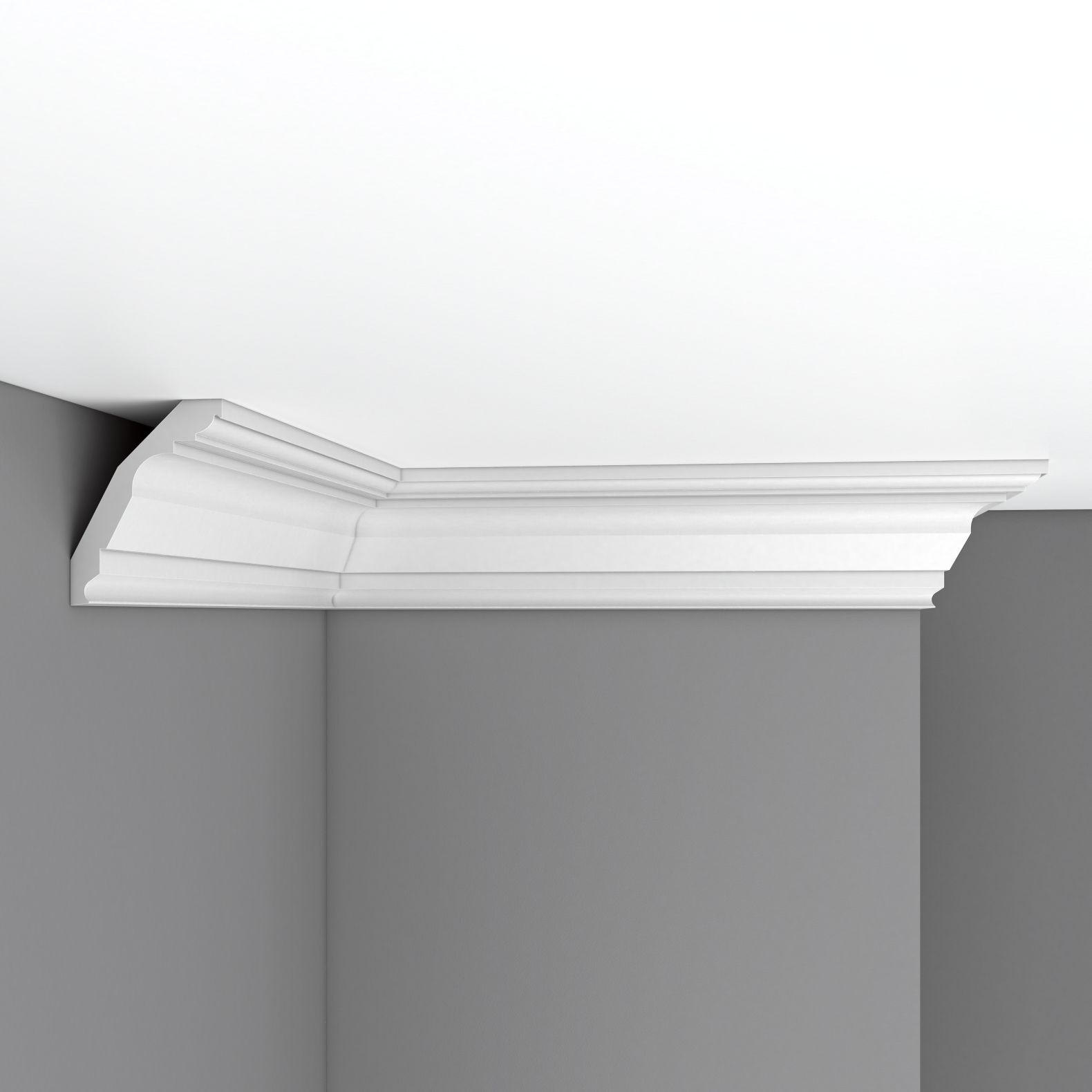 Плинтус потолочный гладкий Decomaster (Декомастер) 90х70х2400 мм 96804