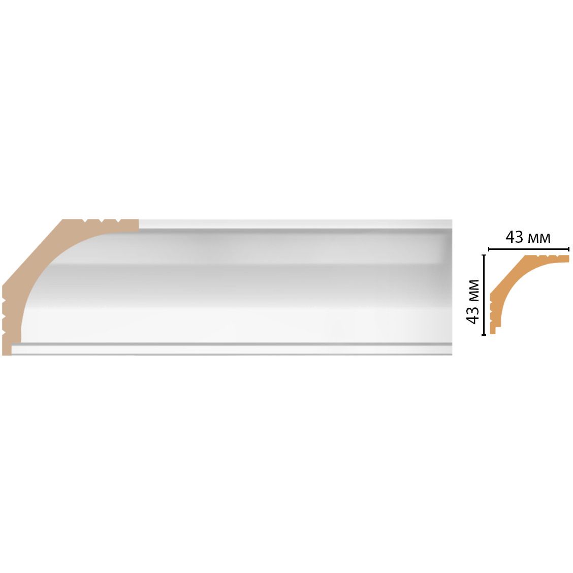 Плинтус потолочный Decomaster (Декомастер) 43х43х2400 мм D109-114ДМ
