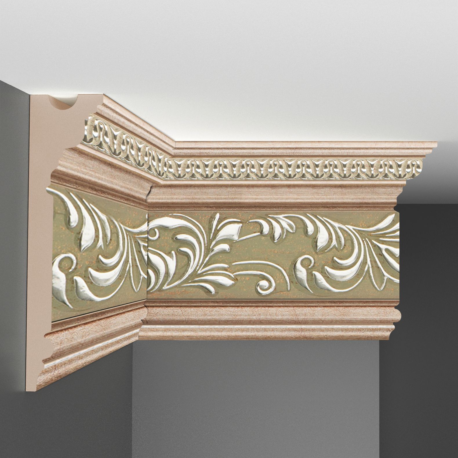 Плинтус потолочный Decomaster (Декомастер) 150х38х2400 мм D214-59ДМ