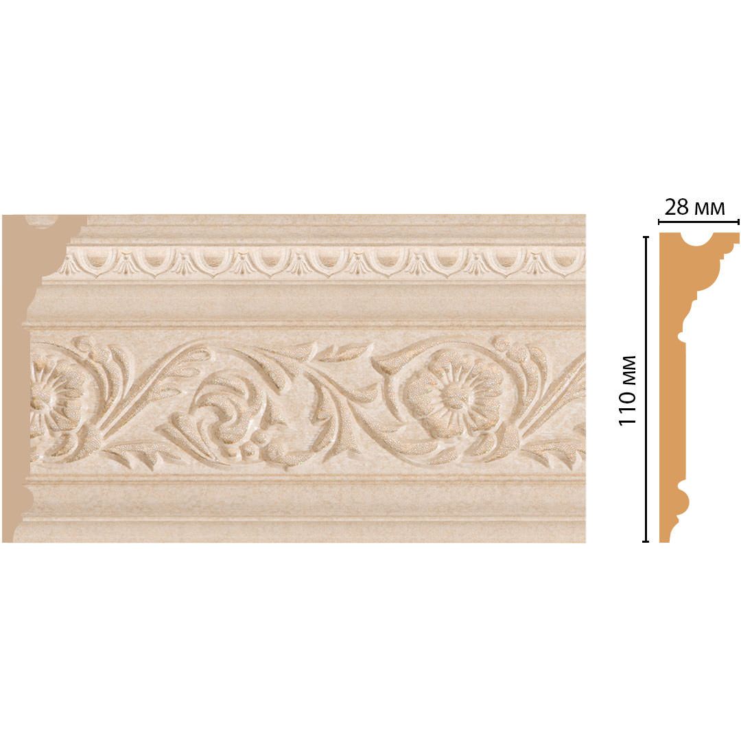 Плинтус потолочный Decomaster (Декомастер) 110х29х2400 мм D225-18DДМ