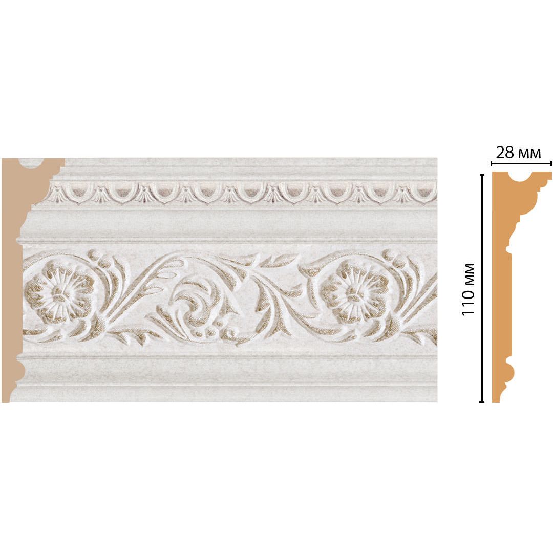 Плинтус потолочный Decomaster (Декомастер) 110х29х2400 мм D225-19DДМ