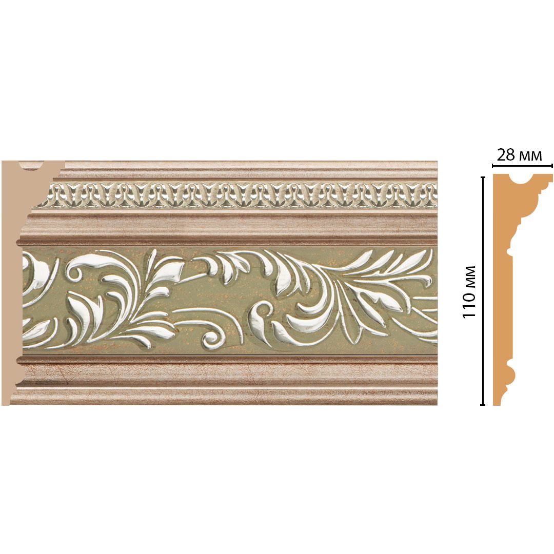 Плинтус потолочный Decomaster (Декомастер) 110х29х2400 мм D225-59ДМ