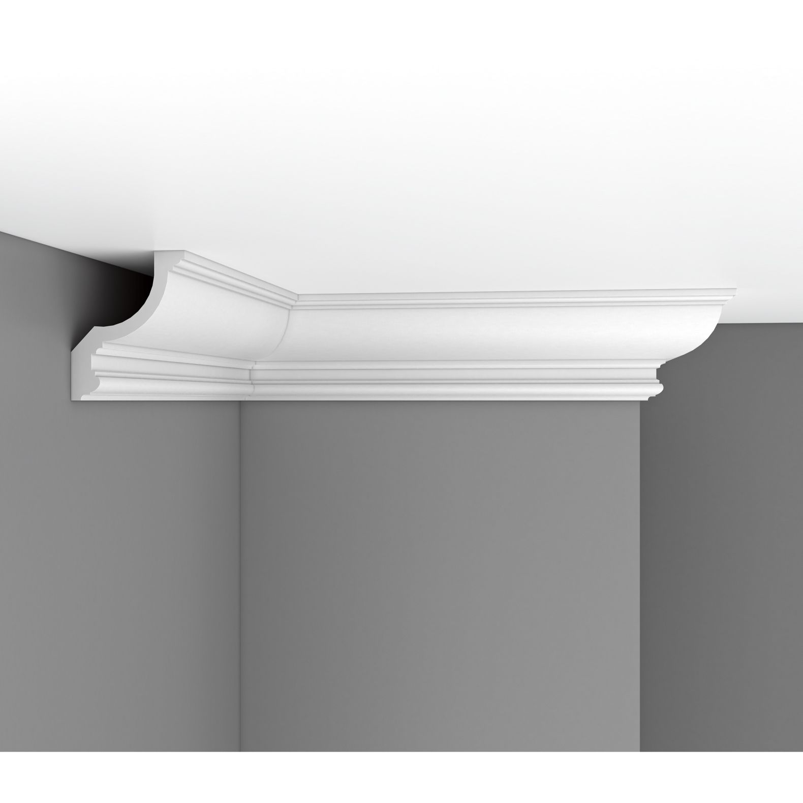 Плинтус потолочный гладкий Decomaster (Декомастер) 150х120х2400 мм 96901