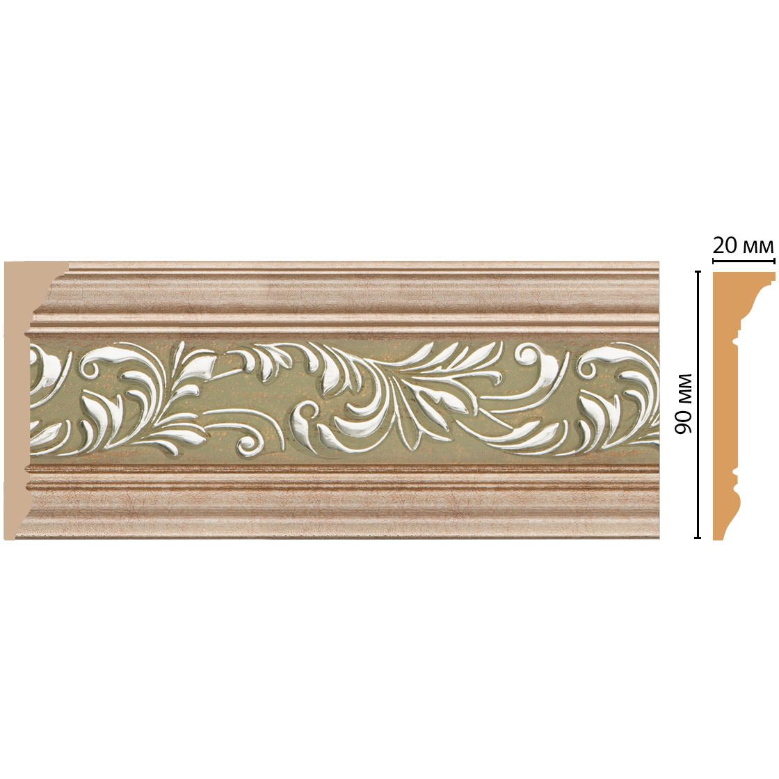 Плинтус потолочный с рисунком Decomaster (Декомастер) 90х20х2400 мм D226-59ДМ