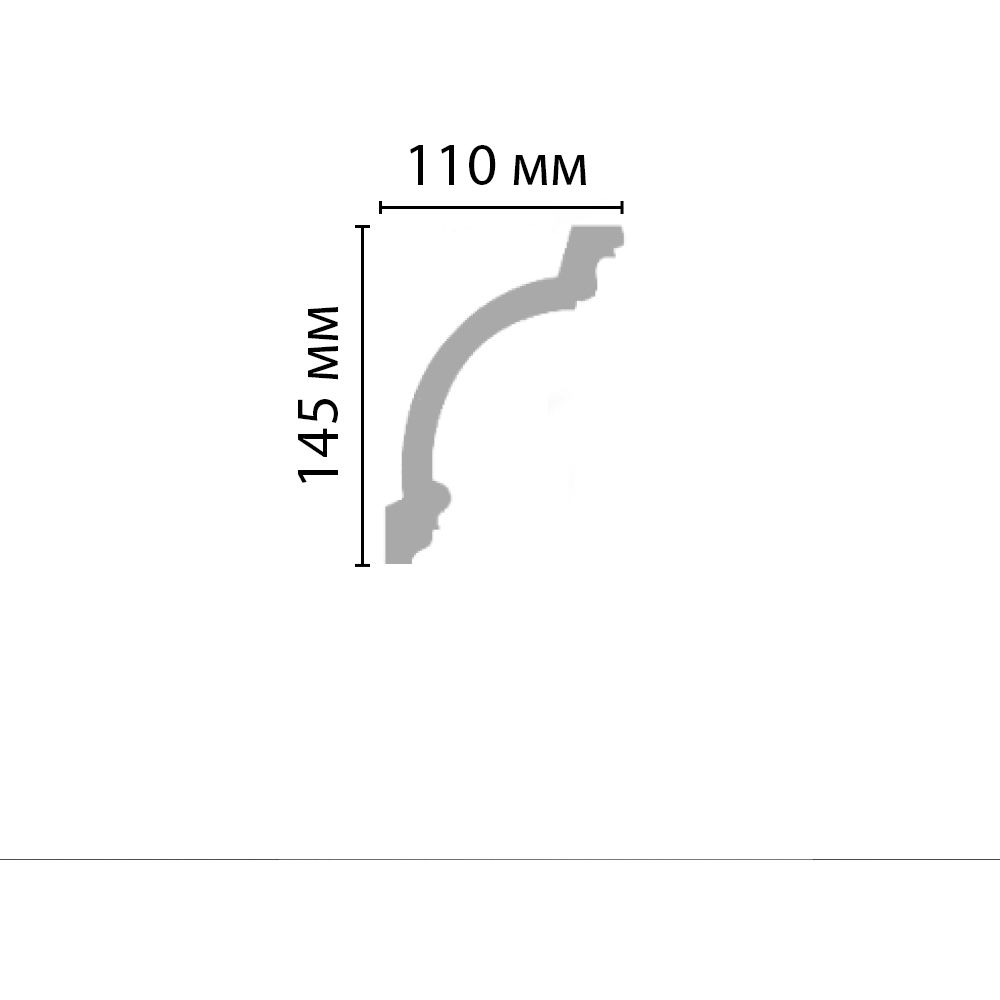 Плинтус потолочный гладкий Decomaster (Декомастер) 145х110х2400 мм DP-217