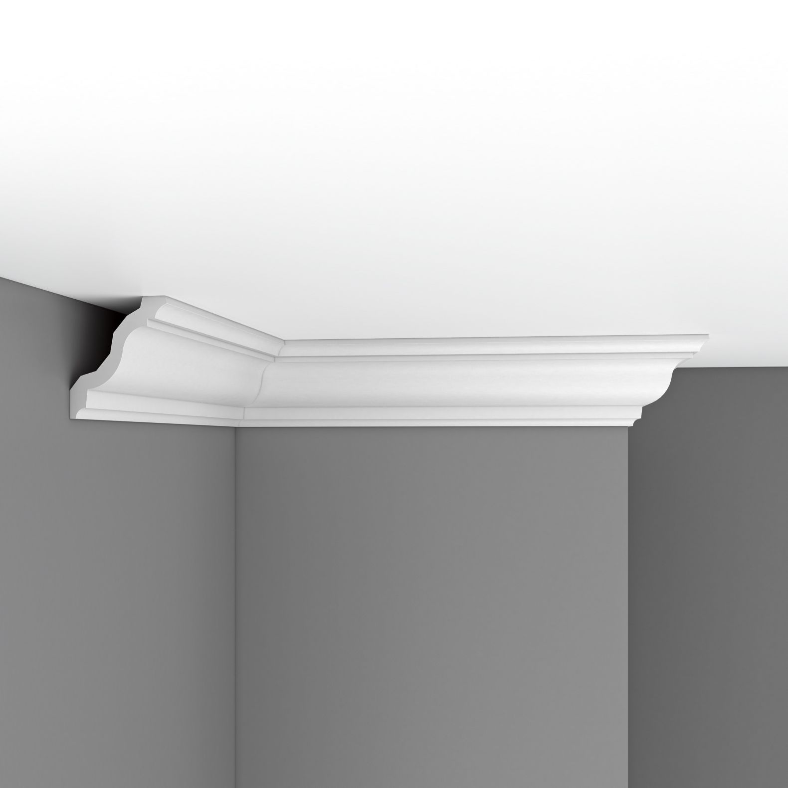 Плинтус потолочный гладкий Decomaster (Декомастер) 125х105х2400 мм DP-2212