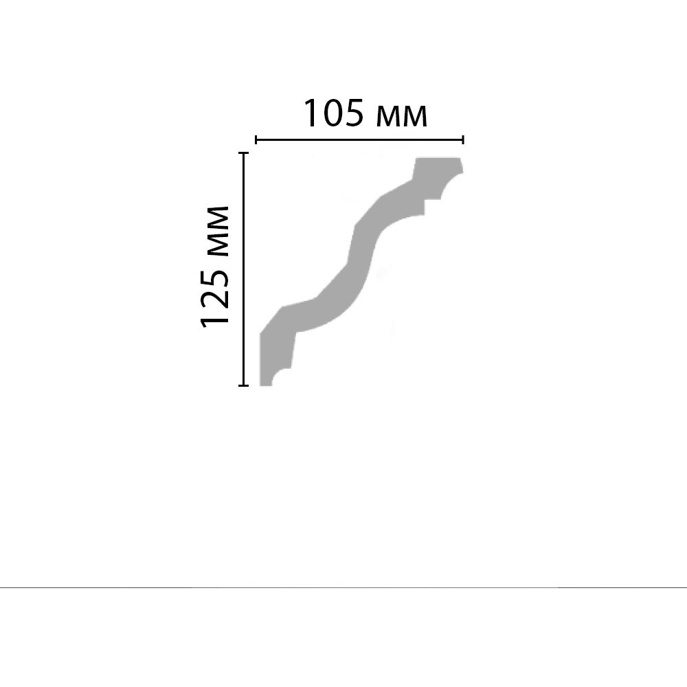 Плинтус потолочный гладкий Decomaster (Декомастер) гибкий 125х105х2400 мм DP-2212F