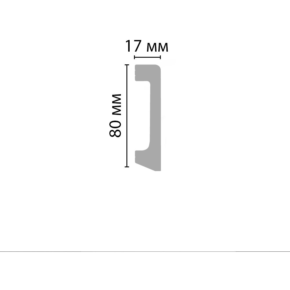 Плинтус Decomaster (Декомастер) 80х17х2400 мм D235-1629G ДМ