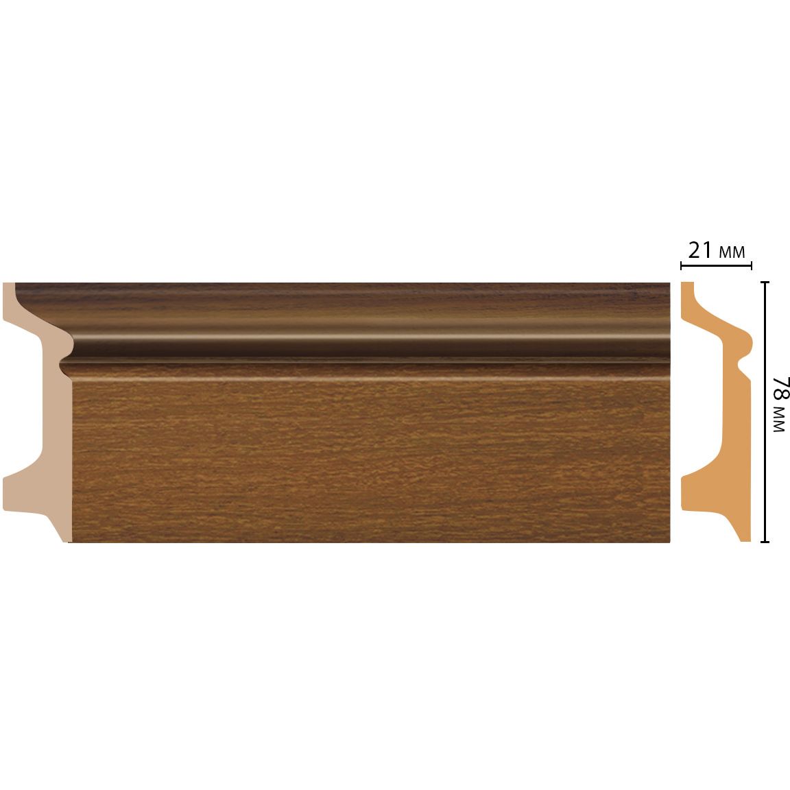 Плинтус напольный Decomaster (Декомастер) 78х21х2400 мм D122-85 ДМ