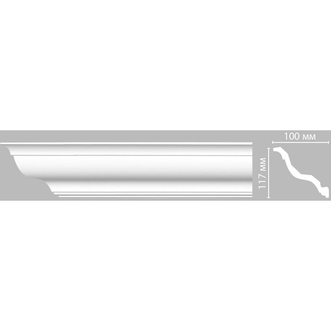 Плинтус потолочный гладкий Decomaster (Декомастер) 117х100х2400 мм DP-356