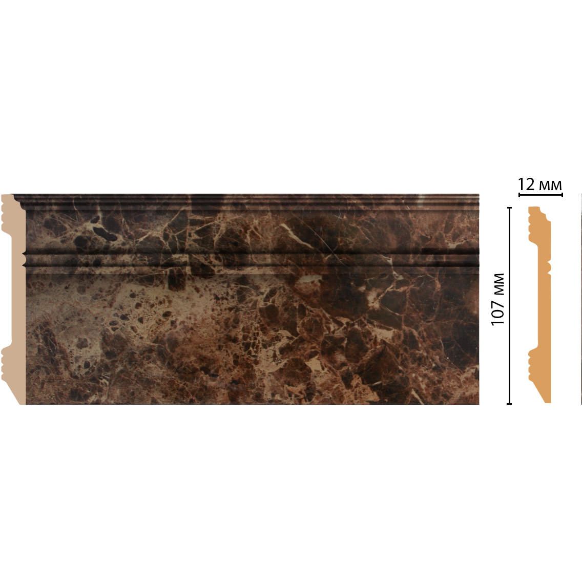 Плинтус напольный Decomaster (Декомастер) 107х12х2400 мм D105-713ДМ