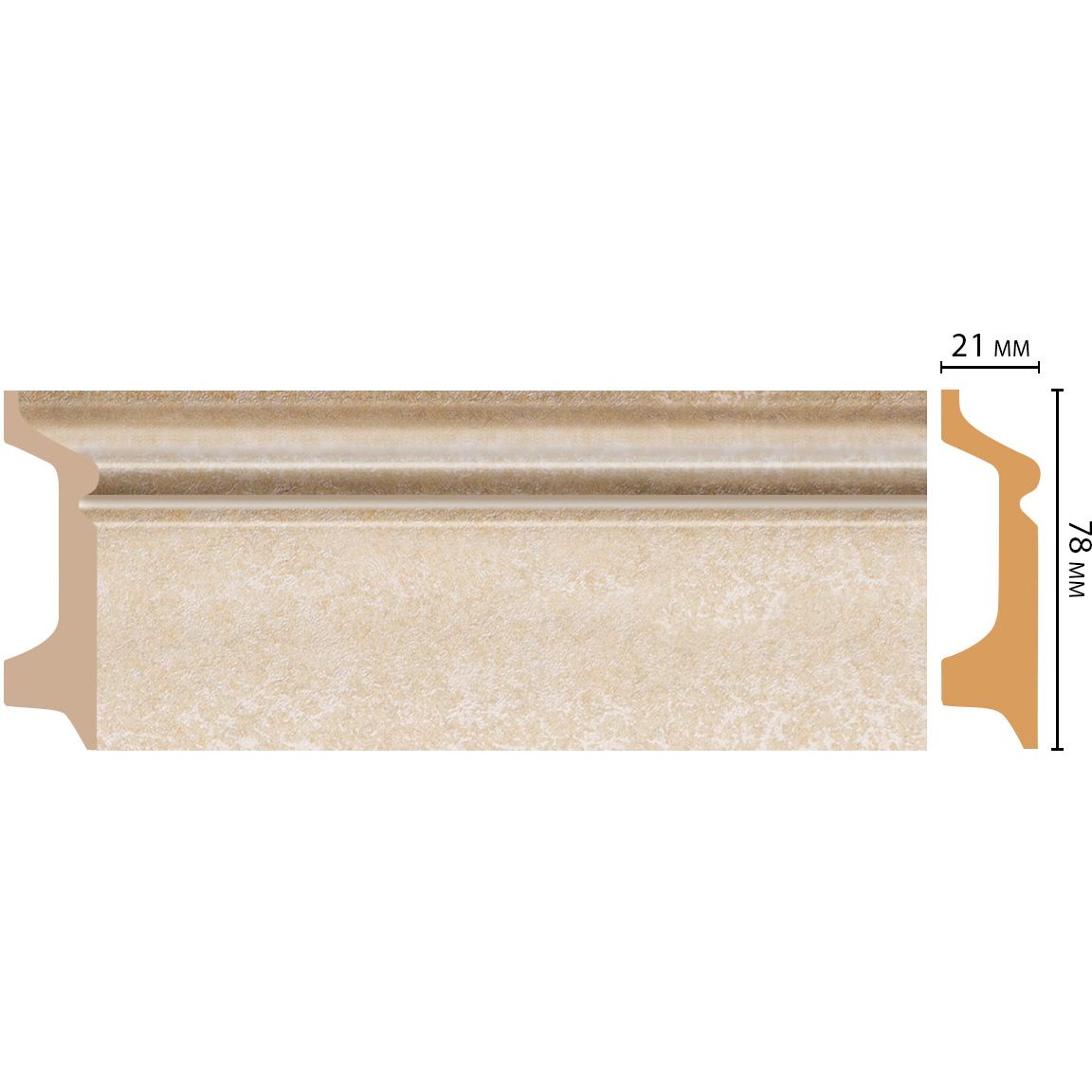 Плинтус напольный Decomaster (Декомастер) ШК/16 78х21х2400 мм D122-18D