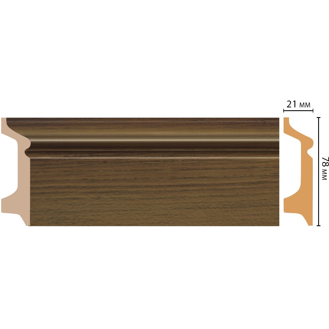 Плинтус напольный Decomaster (Декомастер) 78х21х2400 мм D122-88ДМ