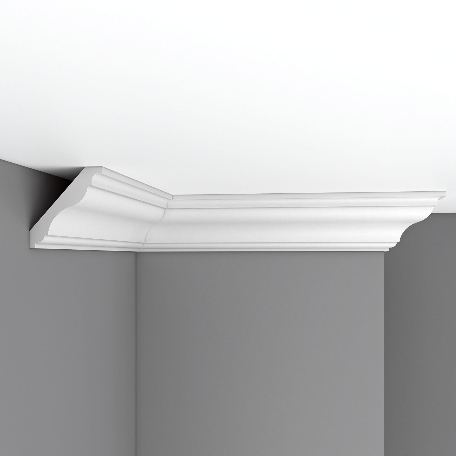 Плинтус потолочный гладкий Decomaster (Декомастер) 85х80х2400 мм DP-357