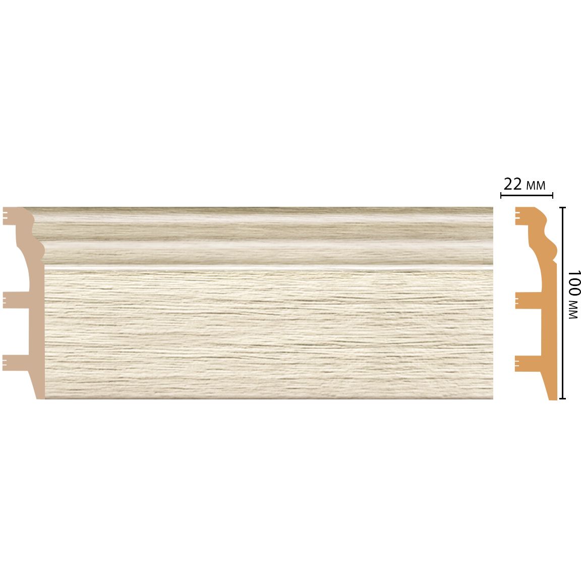 Плинтус напольный Decomaster (Декомастер) 100х22х2400 мм D232-1070ДМ