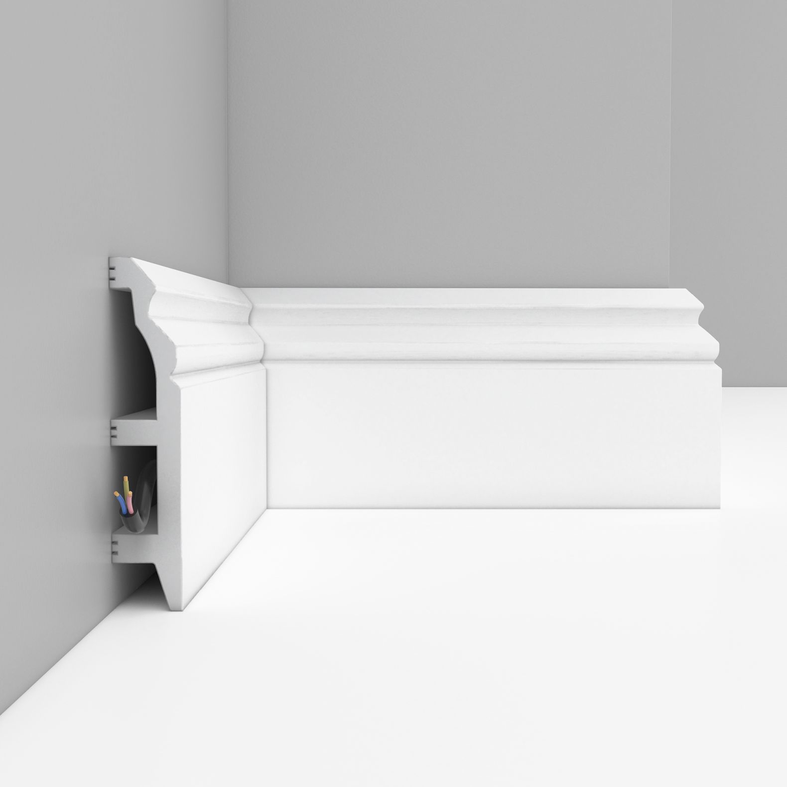 Плинтус напольный Decomaster (Декомастер) 100х22х2400 мм белый матовый D232-115ДМ