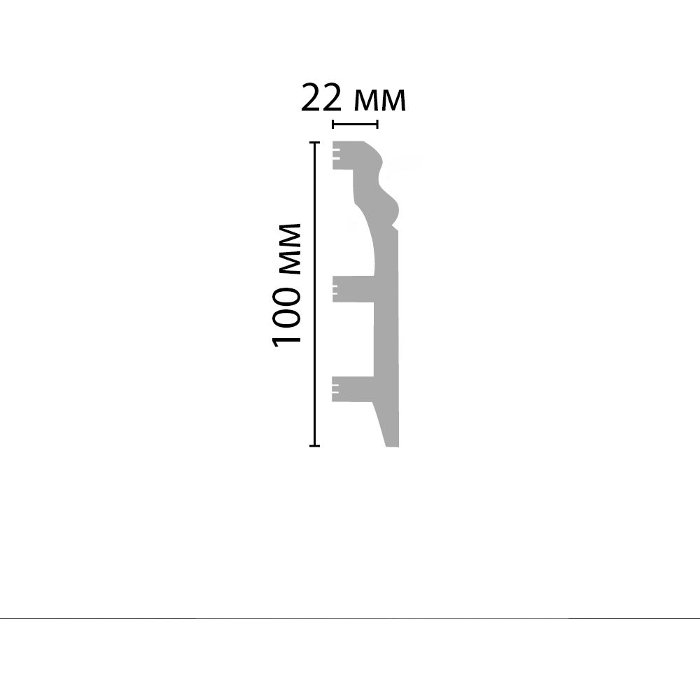 Плинтус напольный Decomaster (Декомастер) 100х22х2400 мм белый матовый D232-115ДМ