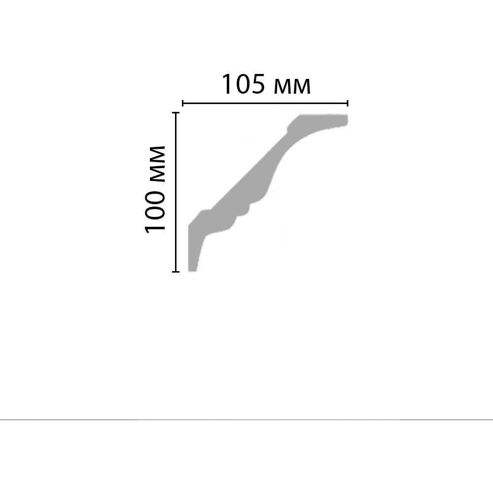 Плинтус потолочный гладкий Decomaster (Декомастер) 100х105х2400 мм DP-366